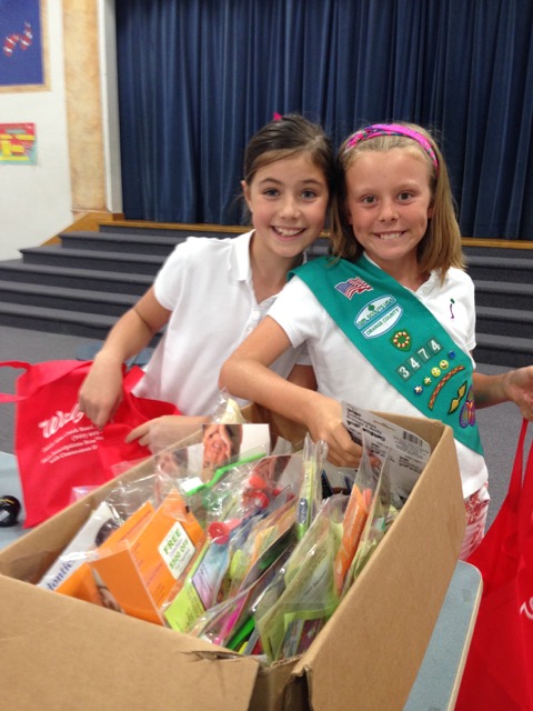 Girl Scouts Organize Items